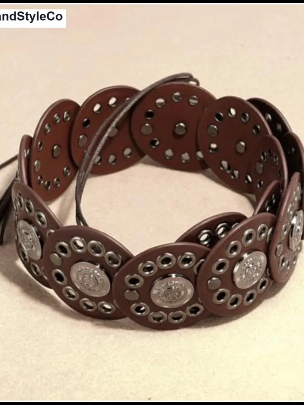 PU Leather Disc Belt Adjustable Knot Tie Waist Belt Boho Western